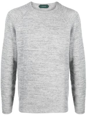 Zanone fine-knit raglan-sleeve jumper - Grey
