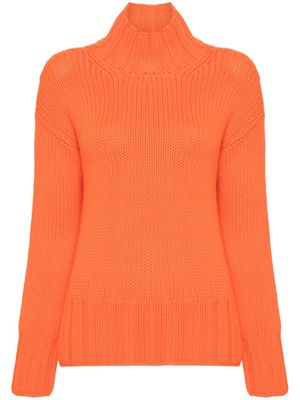 Zanone high-neck ribbed-knit jumper - Orange