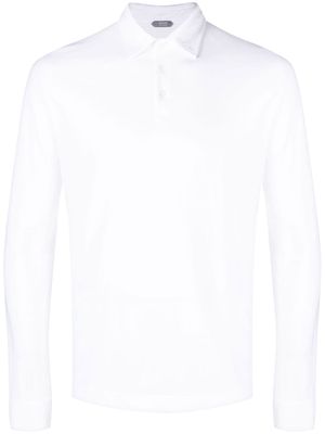 Zanone long-sleeve cotton polo shirt - White