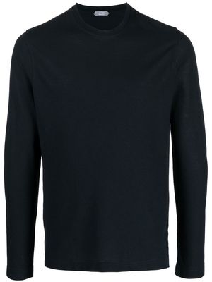 Zanone long-sleeved cotton sweatshirt - Blue