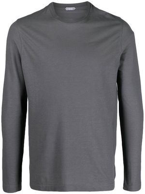 Zanone long-sleeved cotton sweatshirt - Grey