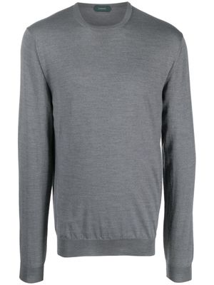 Zanone mélange fine-knit jumper - Grey