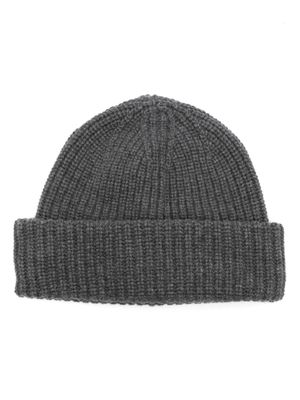 Zanone ribbed-knitted cashmere beanie - Grey