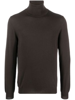 Zanone roll-neck fine-knit jumper - Brown