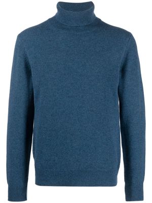Zanone roll-neck mélange-wool jumper - Blue