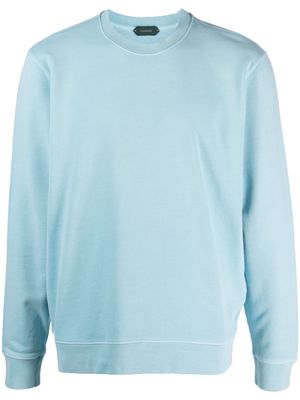 Zanone round-neck cotton sweatshirt - Blue