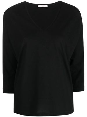 Zanone round-neck long-sleeved jumper - Black