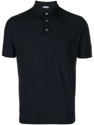 Zanone short-sleeve cotton polo shirt - Black