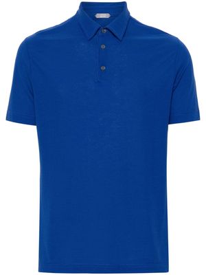 Zanone shot-sleeve polo shirt - Blue