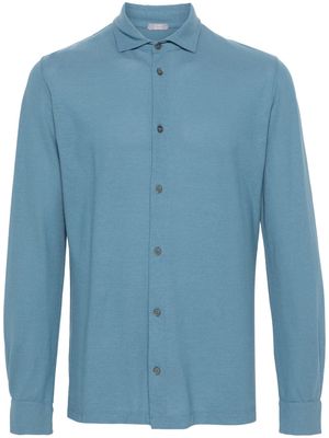 Zanone spread-collar cotton shirt - Blue