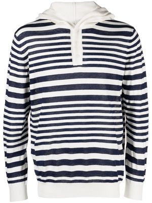 Zanone striped long-sleeve hoodie - Blue