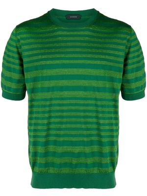 Zanone striped short-sleeve jumper - Green