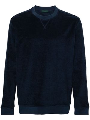 Zanone towelling cotton sweatshirt - Blue