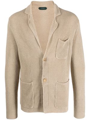 Zanone V-neck knitted cardigan - Brown