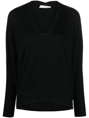 Zanone V-neck virgin wool jumper - Black