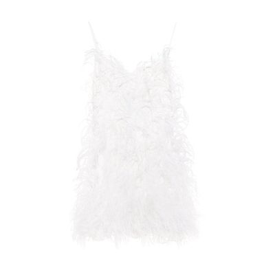Zariah dress with ostrich feathers