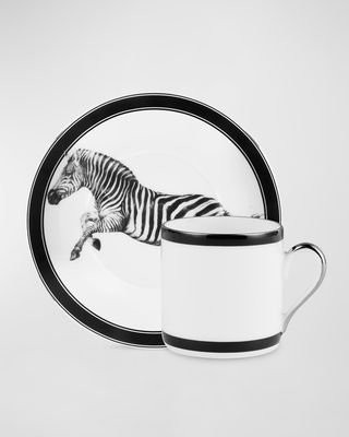 Zebra Espresso Cup and Saucer Set