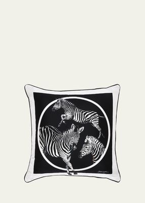 Zebra Silk Cushion, 18"