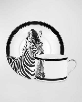 Zebra Tea Cup and Saucer Set