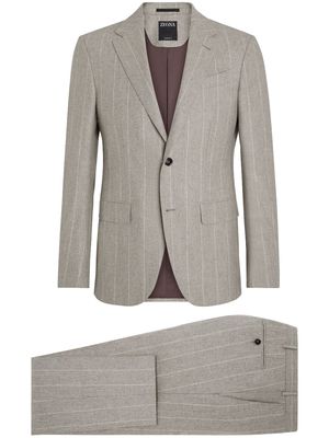 Zegna 14milmil14 single-breasted wool-blend suit - Grey