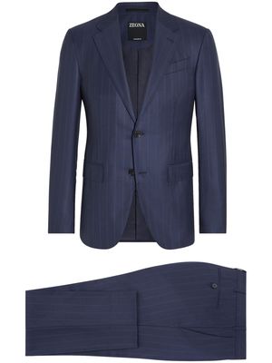 Zegna 15milmil15 striped wool suit - Blue