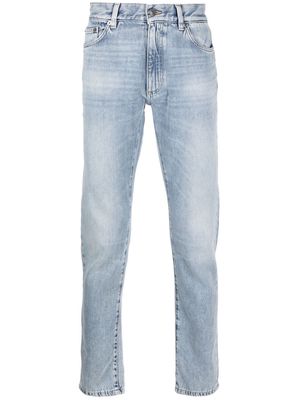 Zegna acid-wash slim cut jeans - Blue