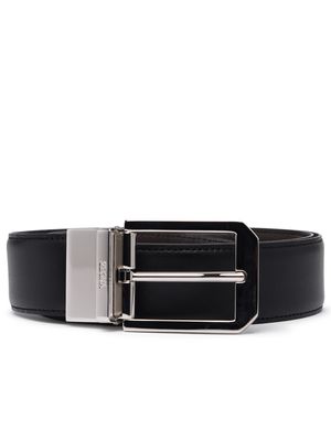 Zegna Black Reversible Leather Belt