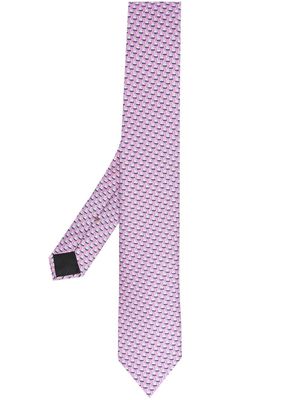 Zegna boat-print silk tie - Pink