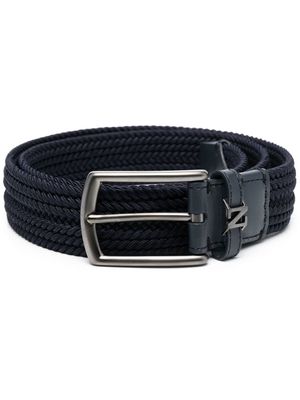 Zegna braided buckle belt - Blue