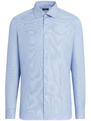 Zegna button-fastening cotton shirt - Blue
