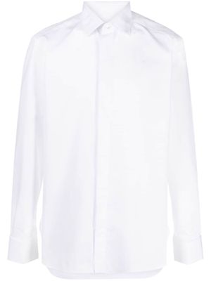 Zegna button-up cotton-silk shirt - White