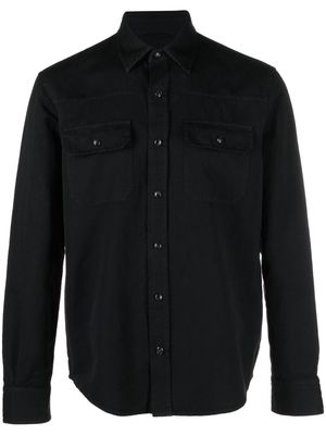 Zegna button-up long-sleeved shirt - Black