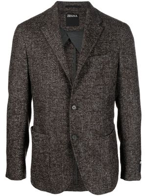 Zegna buttoned single-breasted blazer - Brown