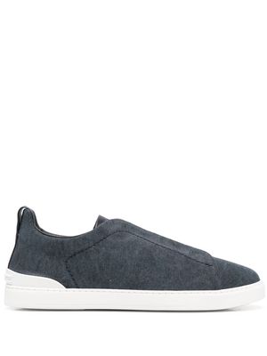 Zegna canvas slip-on sneakers - Blue