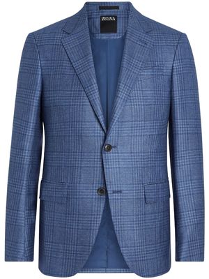 Zegna cashmere-blend plaid-print blazer - LIGHT BLUE AND BLUE