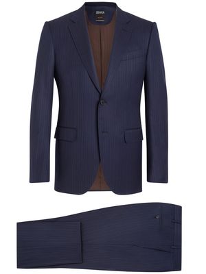 Zegna Centoquarantamila striped single-breasted suit - Blue