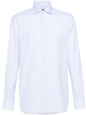 Zegna check-pattern cotton shirt - Blue