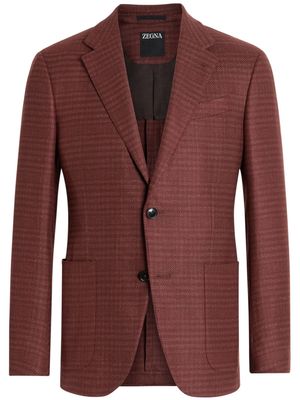 Zegna check-pattern single-breasted blazer - Red