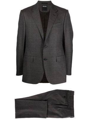 Zegna check-print wool suit - Grey