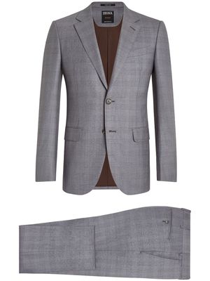 Zegna checked single-breasted suit set - Grey