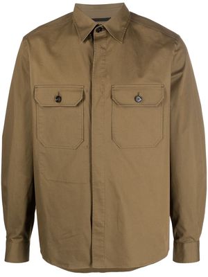 Zegna chest flap-pocket detail shirt - Brown