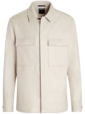 Zegna chest flap-pocket detail shirt - White
