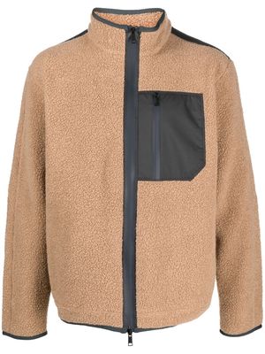 Zegna chest-pocket shearling jacket - Neutrals