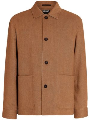 Zegna Chore button-down shirt jacket - Brown