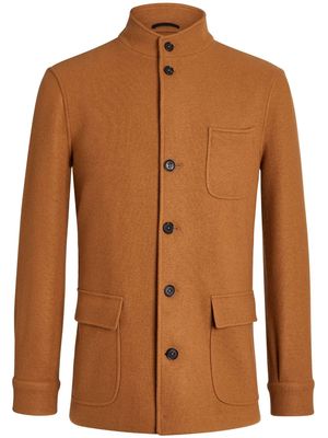 Zegna Chore wool-cashmere shirt jacket - Orange