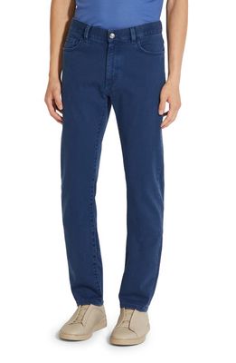 ZEGNA City Fit Stretch Denim Jeans in Blu Ciano