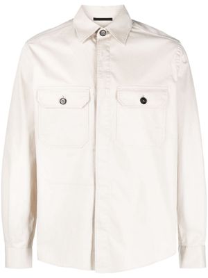 Zegna classic-collar cotton jacket - Neutrals