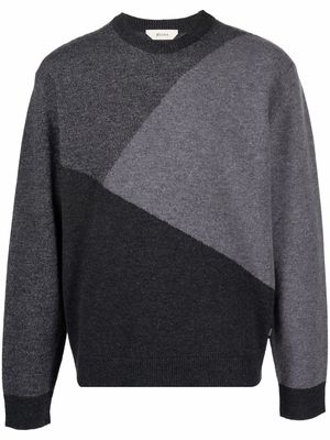 Zegna colour-block knit jumper - Grey