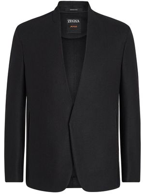 Zegna concealed-fastening wool-blend jacket - Black