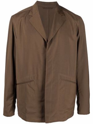 Zegna concealed-front fastening jacket - Brown